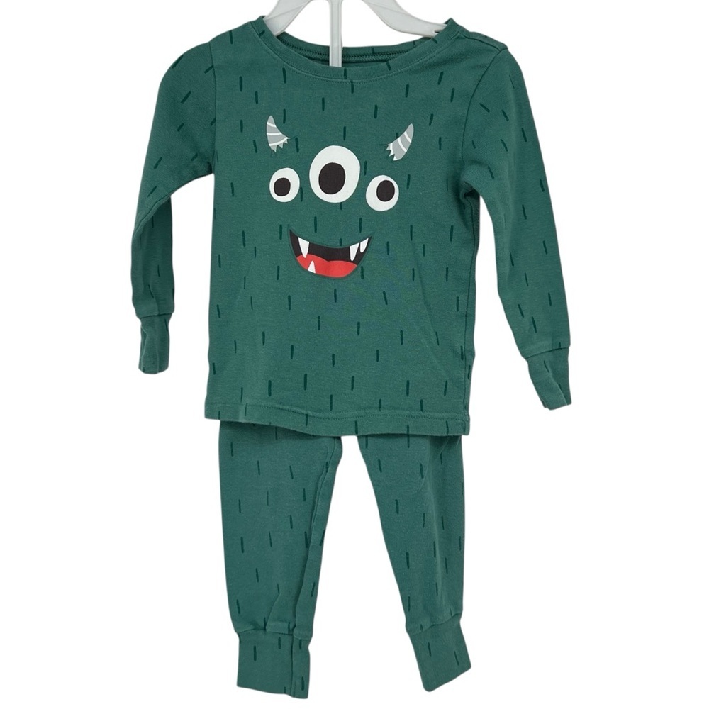 Old Navy Teal Green Monster Toddler Kids Pajamas